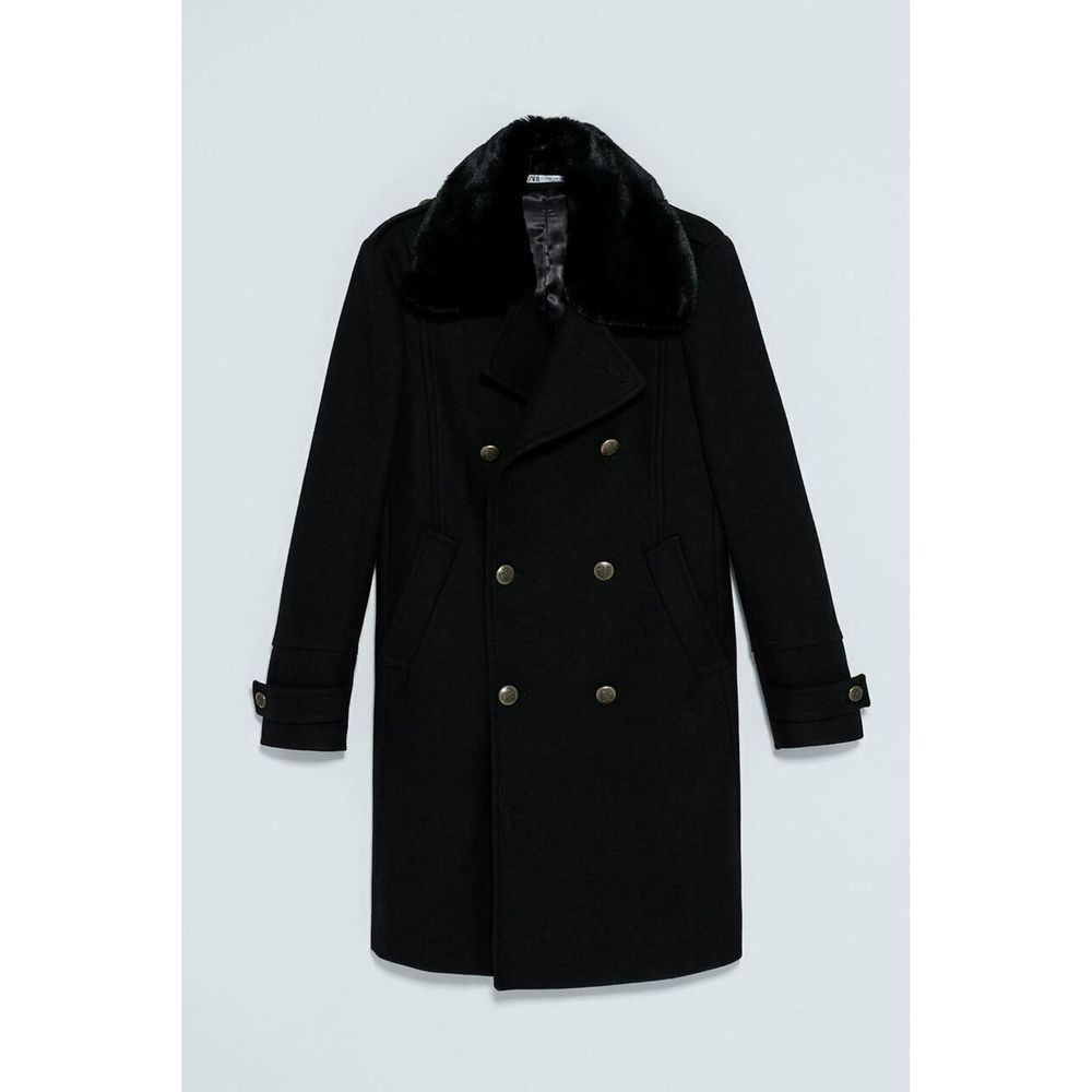 Zara coat with contrast collar SIZE XL